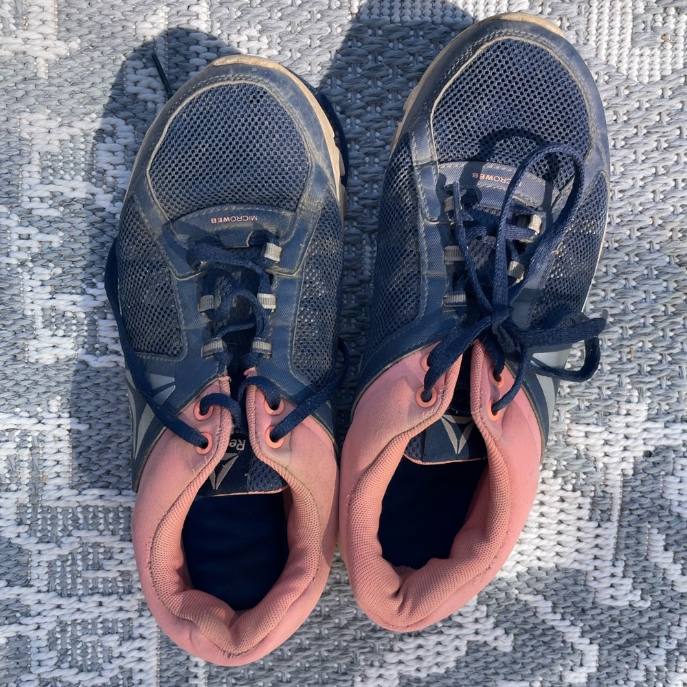 Reebok Navy and Pink Athletic Shoes